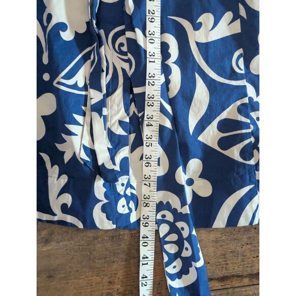 Boden Blue White Floral Cotton Dress Belted Mod Pinup Casual SZ 10 - Picture 7 of 8